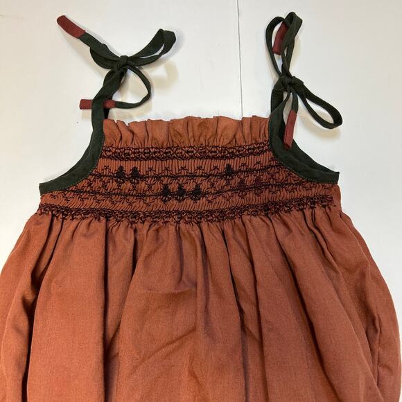 Well Dressed Wolf "Classic Smocked Bubble" Custom Dyed Romper - Size 9M - Picture 2 of 5